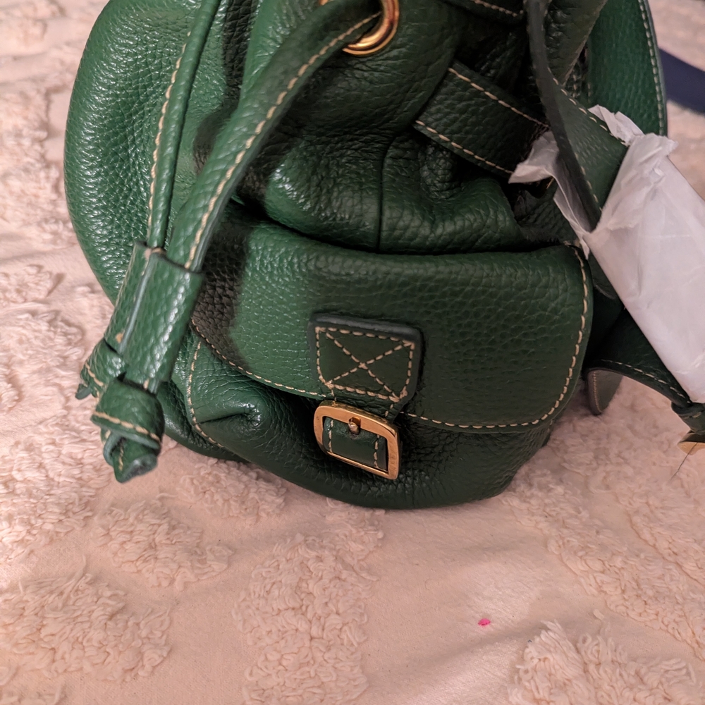 Maxx New York Green Pebbled Leather Shoulder Bag - Picture 6 of 10